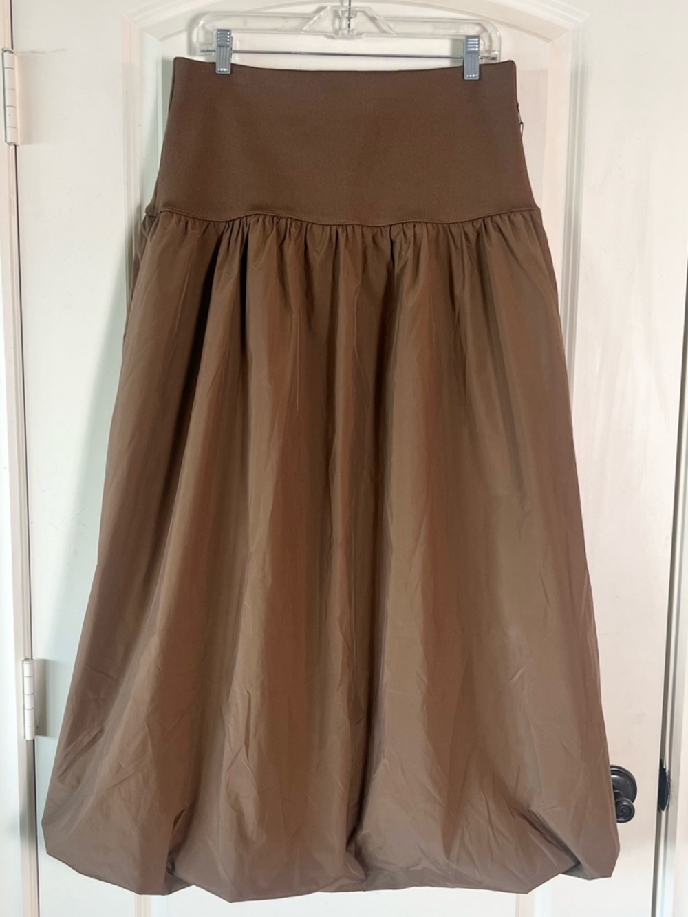 Emerson Lang Elegant Chic Brown Balloon Midi Bubble Skirt Size XL NWT - Picture 10 of 10